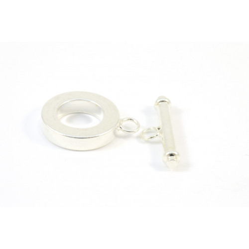 Toggle round 15mm silver plated 